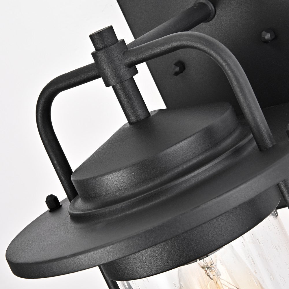 Lighting JEFFREY Transitional 1 Light Textured Black Outdoor Wall Sconce 13’’ Height CHL-CH2S212BK13-OD1