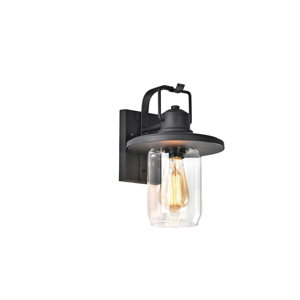 Lighting CHRISTOPHER Transitional 1 Light Textured Black Outdoor Wall Sconce 12" Height
