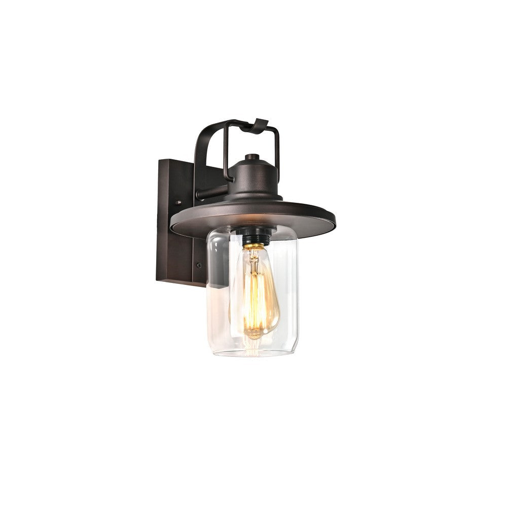 Lighting CHRISTOPHER Transitional 1 Light Rubbed Bronze Outdoor Wall Sconce 12" Height