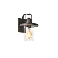 Lighting CHRISTOPHER Transitional 1 Light Rubbed Bronze Outdoor Wall Sconce 12" Height