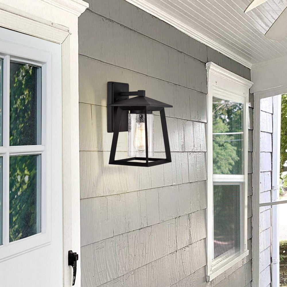 Chloe Lighting Russell Transitional 1 Light Textured Black Outdoor Wall Sconce 11’’ Height CHL-CH2S214BK11-OD1