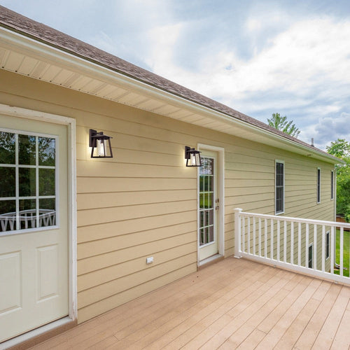 Chloe Lighting Russell Transitional 1 Light Oil Rubbed Bronze Outdoor Wall Sconce 11" Height