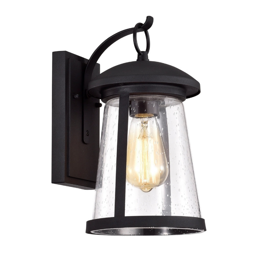 CHLOE Lighting FREYA Transitional 1 Light Textured Black Outdoor Wall Sconce 12’’ Height CHL-CH2S215BK12-OD1
