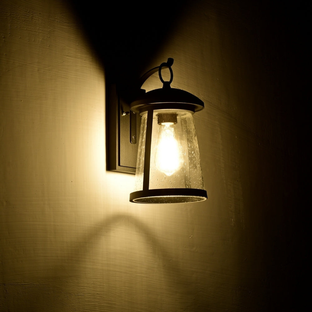 CHLOE Lighting FREYA Transitional 1 Light Textured Black Outdoor Wall Sconce 12’’ Height CHL-CH2S215BK12-OD1