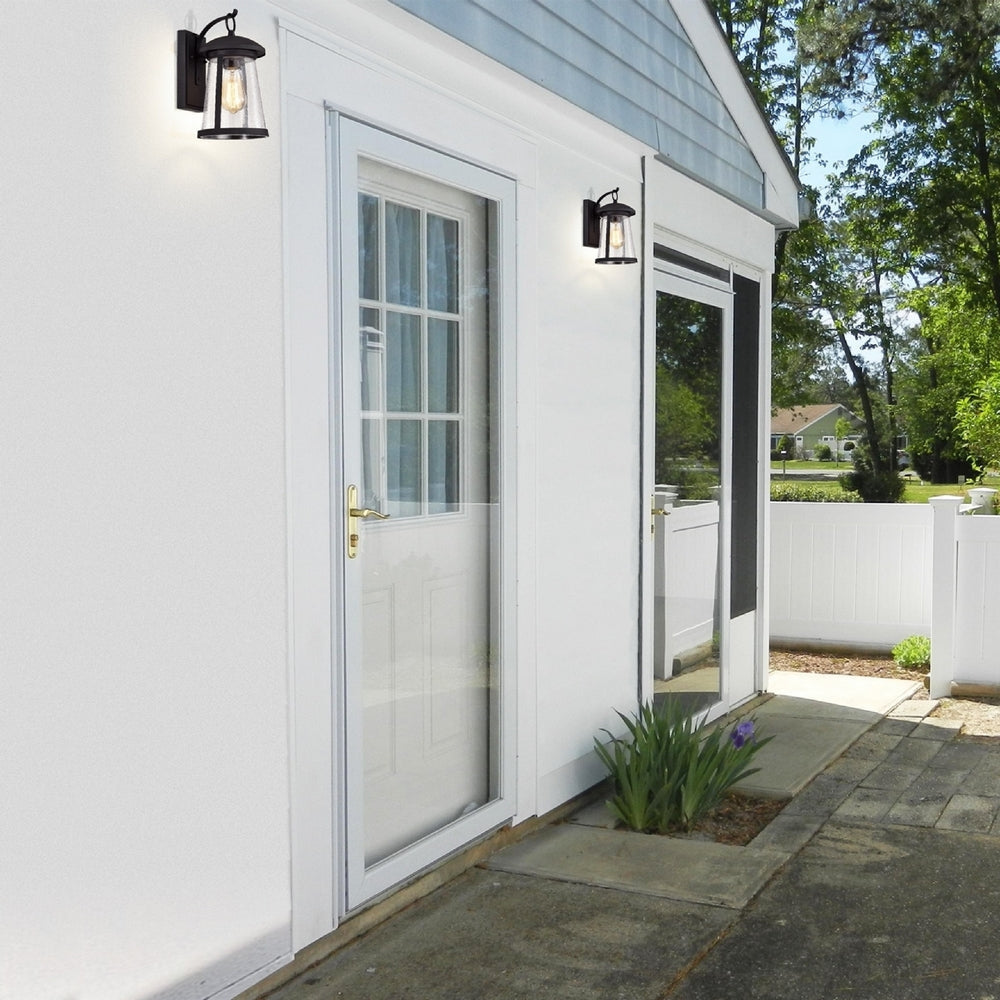 CHLOE Lighting FREYA Transitional 1 Light Textured Black Outdoor Wall Sconce 12’’ Height CHL-CH2S215BK12-OD1