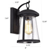CHLOE Lighting FREYA Transitional 1 Light Textured Black Outdoor Wall Sconce 12’’ Height CHL-CH2S215BK12-OD1