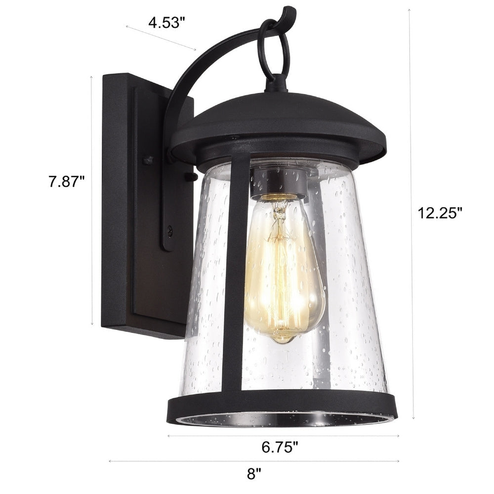 CHLOE Lighting FREYA Transitional 1 Light Textured Black Outdoor Wall Sconce 12’’ Height CHL-CH2S215BK12-OD1