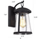 CHLOE Lighting FREYA Transitional 1 Light Textured Black Outdoor Wall Sconce 12’’ Height CHL-CH2S215BK12-OD1