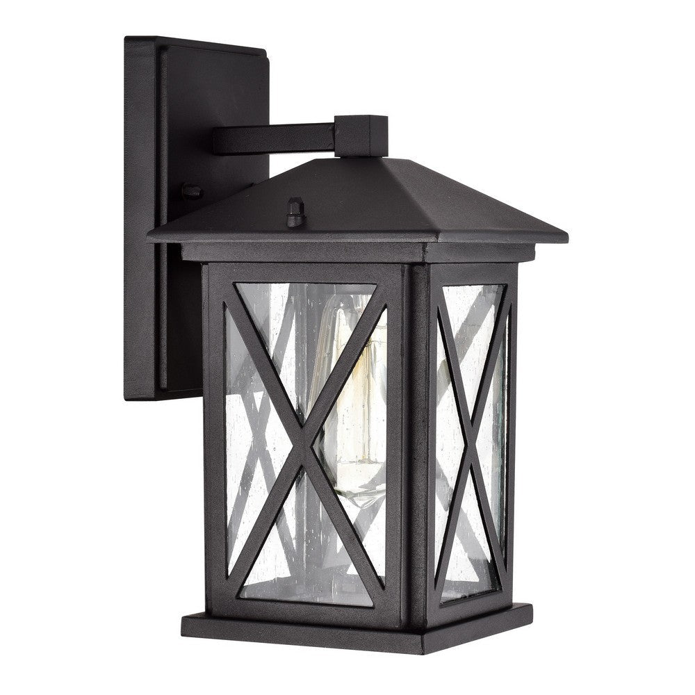 Chloe Lighting Vincent Transitional 1 Light Textured Black Outdoor Wall Sconce 12’’ Height CHL-CH2S217BK12-OD1