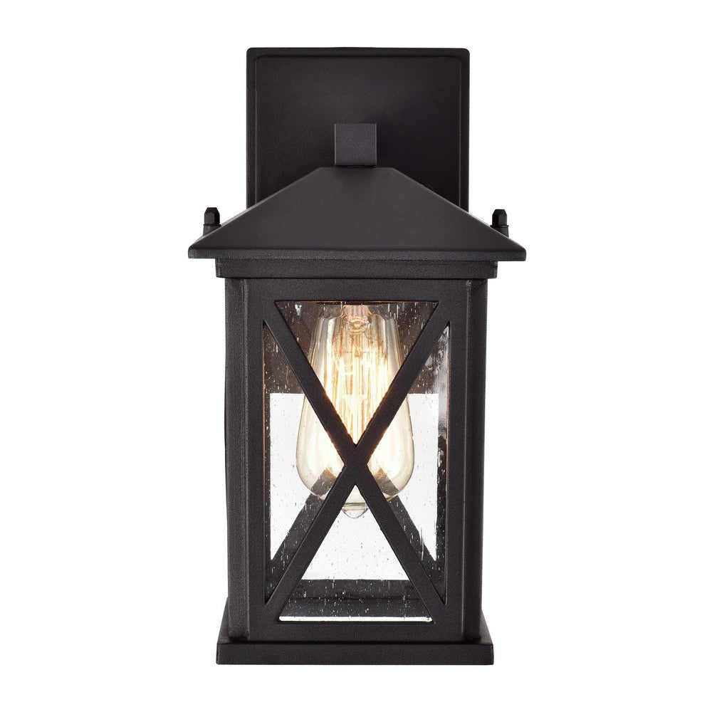Chloe Lighting Vincent Transitional 1 Light Textured Black Outdoor Wall Sconce 12’’ Height CHL-CH2S217BK12-OD1