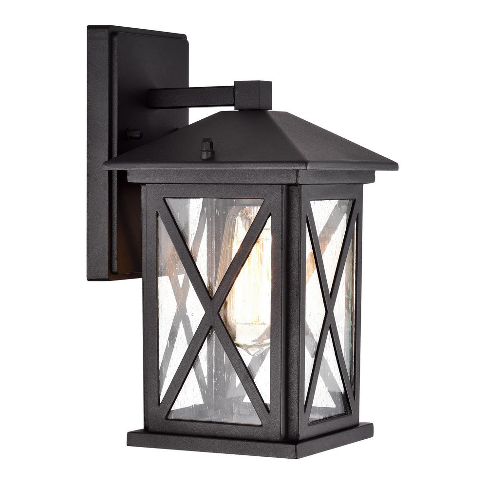 Chloe Lighting Vincent Transitional 1 Light Textured Black Outdoor Wall Sconce 12" Height