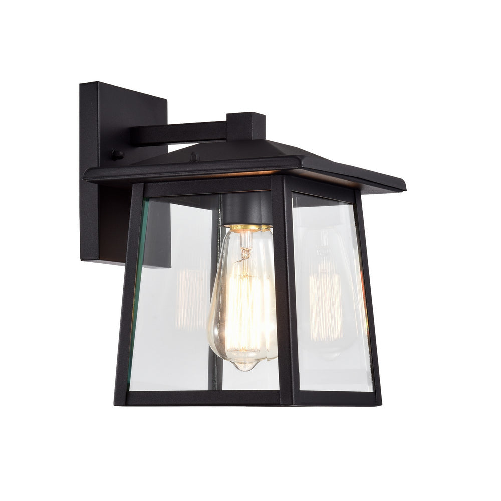 Chloe Lighting Orly Transitional 1 Light Textured Black Outdoor Wall Sconce 11" Height