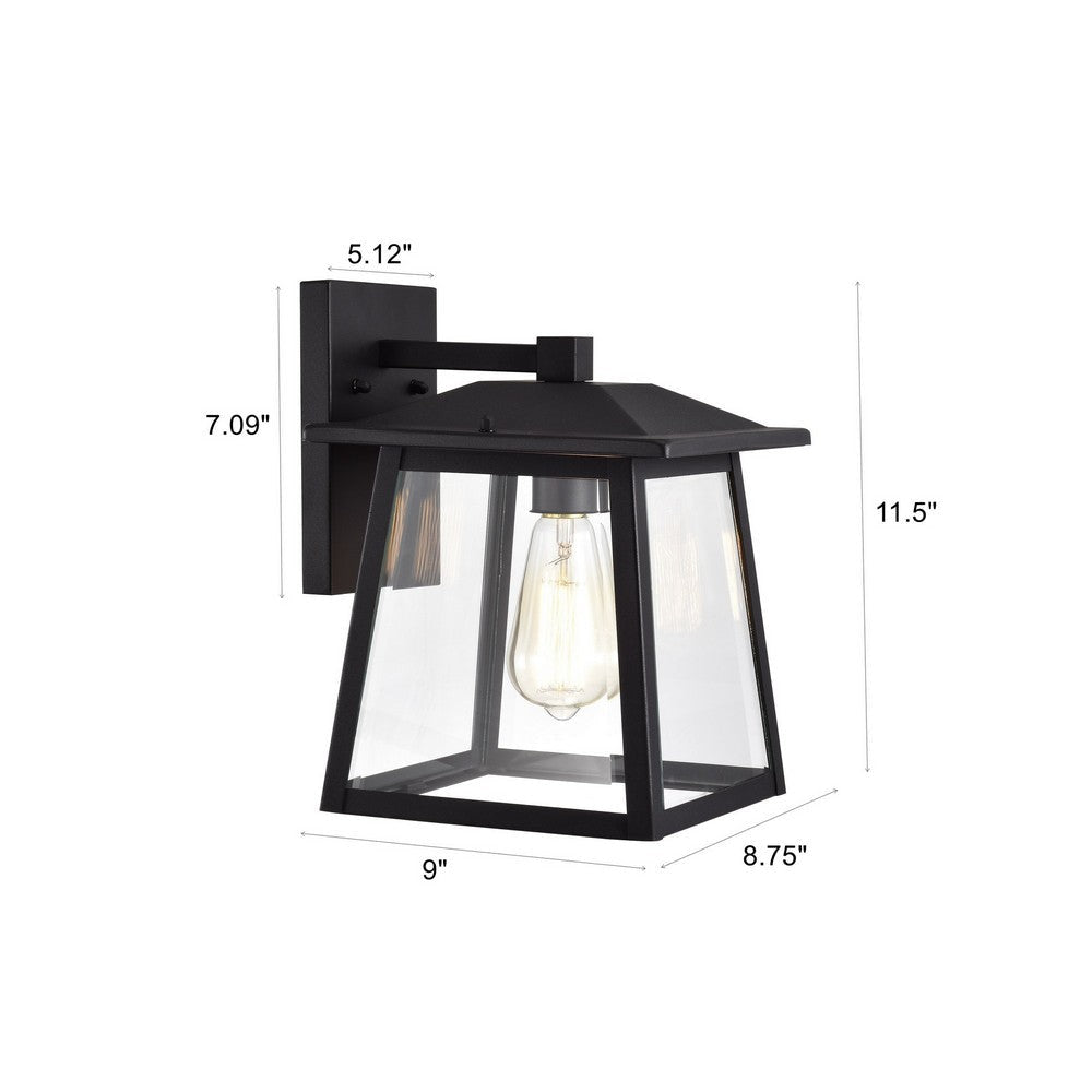 Chloe Lighting Orly Transitional 1 Light Textured Black Outdoor Wall Sconce 12’’ Height CHL-CH2S220BK12-OD1