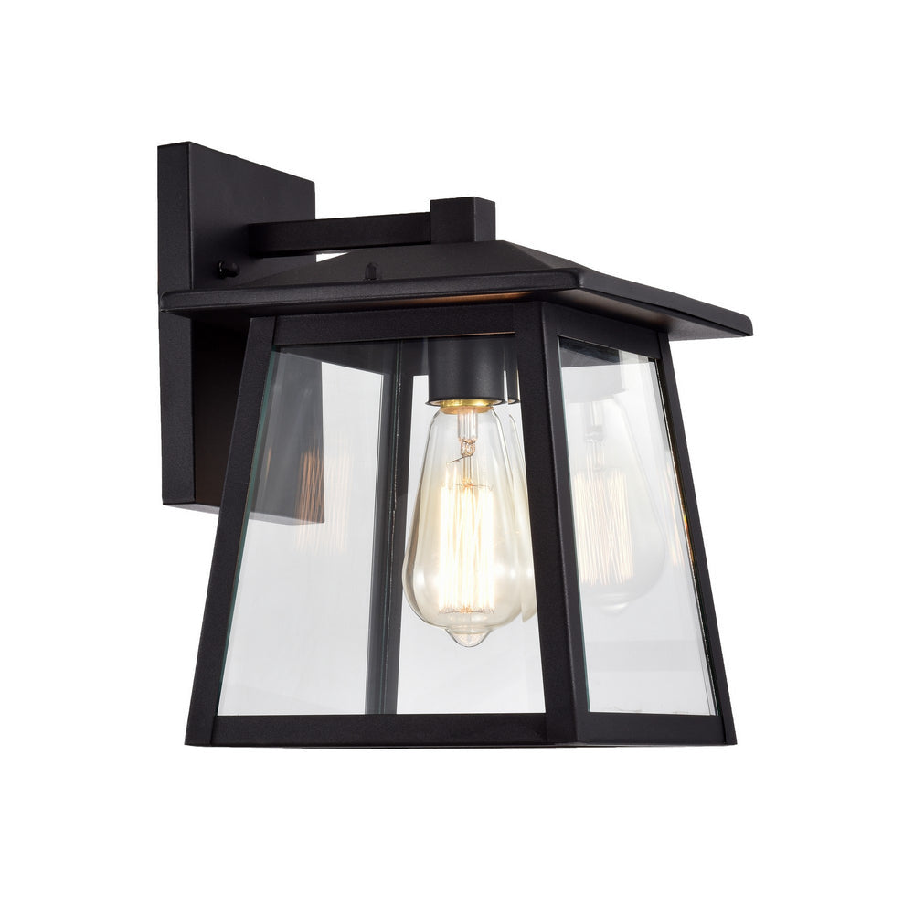 Chloe Lighting Orly Transitional 1 Light Textured Black Outdoor Wall Sconce 12" Height