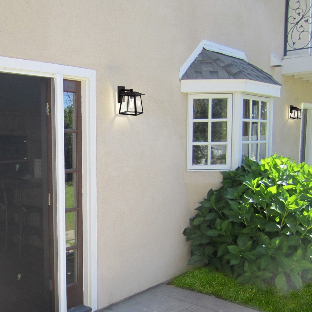 Chloe Lighting Orly Transitional 1 Light Textured Black Outdoor Wall Sconce 12" Height