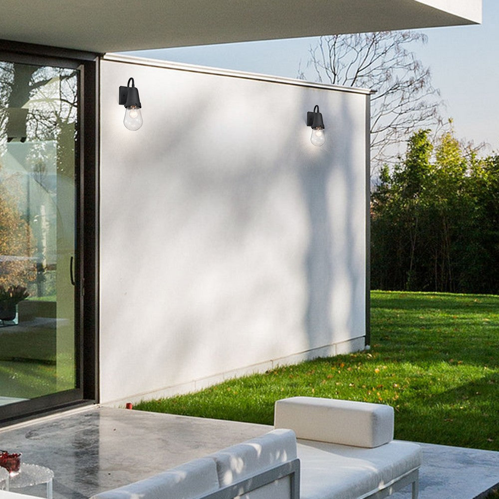 Lighting JEFFREE Transitional 1 Light Textured Black Outdoor Wall Sconce 13" Height