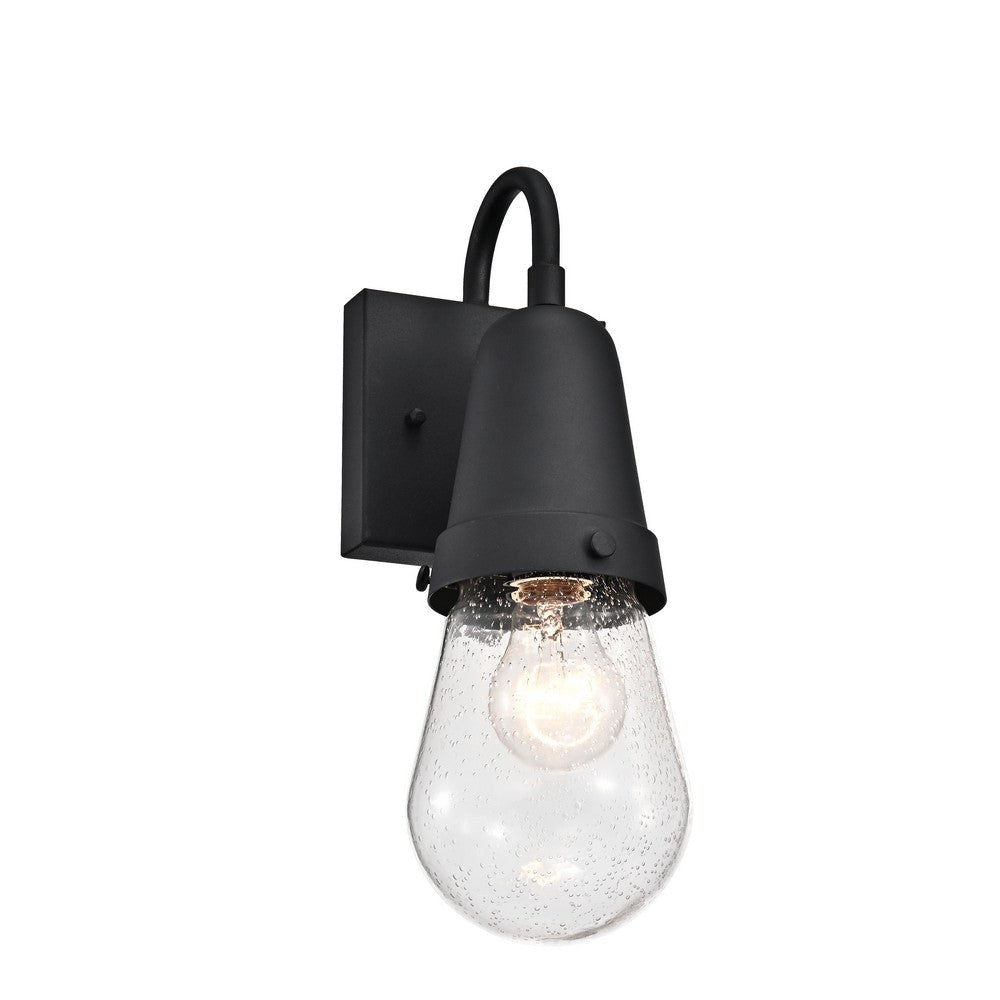 Lighting JEFFREE Transitional 1 Light Textured Black Outdoor Wall Sconce 13" Height