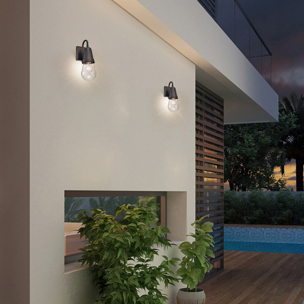 Lighting JEFFREE Transitional 1 Light Rubbed Bronze Outdoor Wall Sconce 13’’ Height CHL-CH2S297RB13-OD1