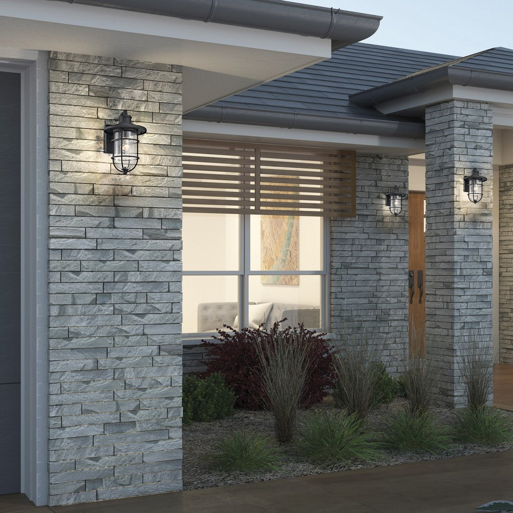 Lighting MARKUS Transitional 1 Light Textured Black Outdoor Wall Sconce 14" Height