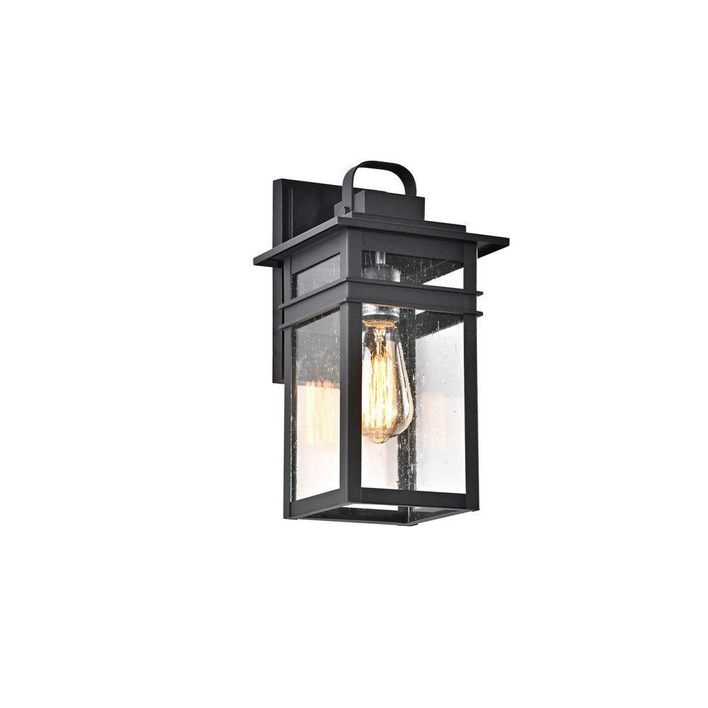 Lighting BRIAN Transitional 1 Light Textured Black Outdoor Wall Sconce 13" Height