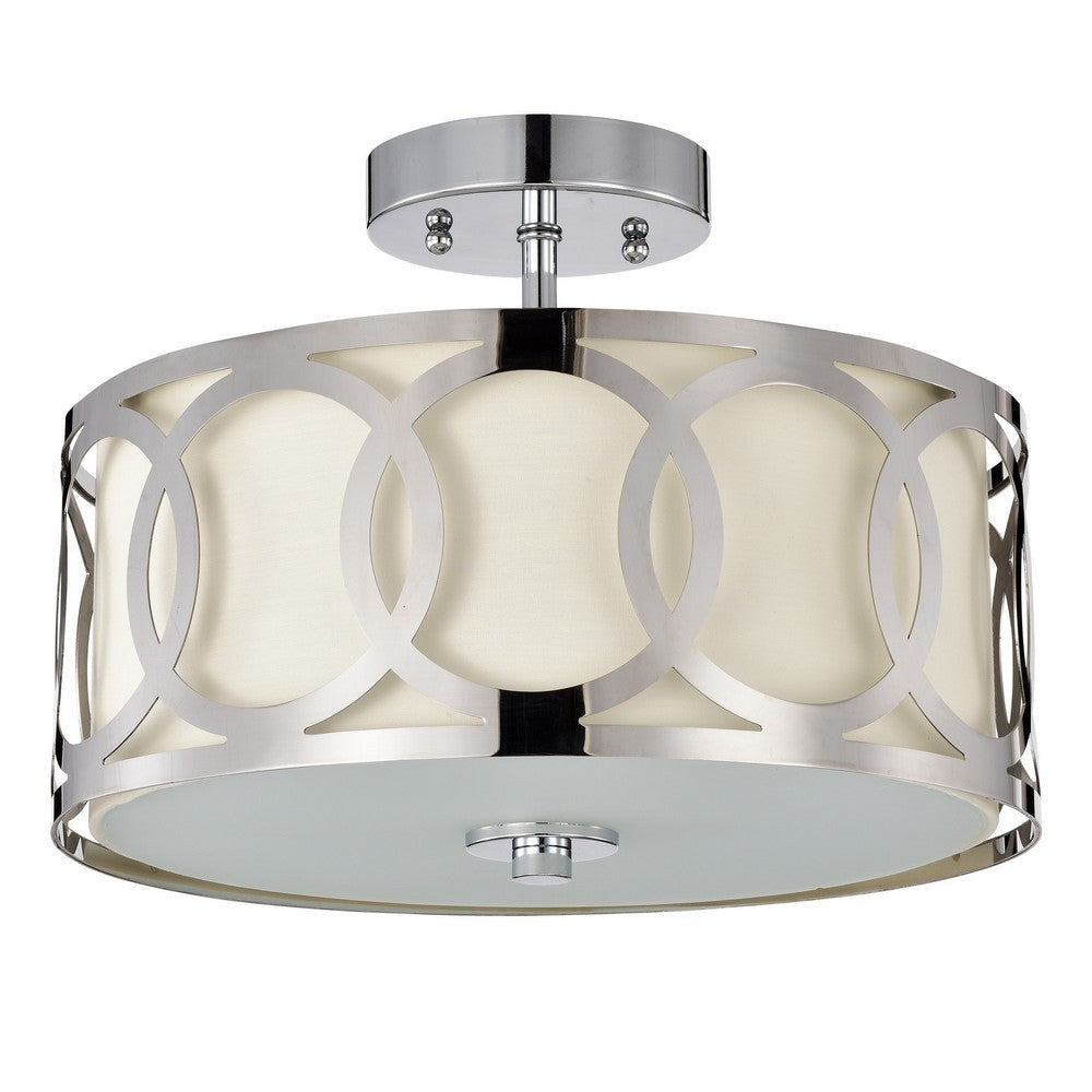 Chloe Lighting Bronx Transitional 2 Light Chrome Semi-Flush Ceiling Fixture 30’’ Wide CHL-CH2S415CM13-SF2