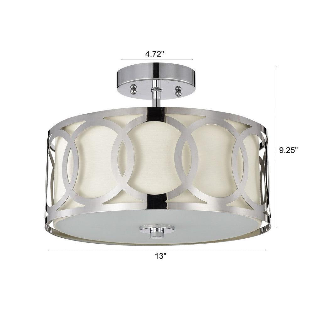 Chloe Lighting Bronx Transitional 2 Light Chrome Semi-Flush Ceiling Fixture 30’’ Wide CHL-CH2S415CM13-SF2