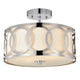 Chloe Lighting Bronx Transitional 2 Light Chrome Semi-Flush Ceiling Fixture 30" Wide