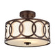 Chloe Lighting Bronx Transitional 2 Light Oil Rubbed Bronze Semi-Flush Ceiling Fixture 13" Wide