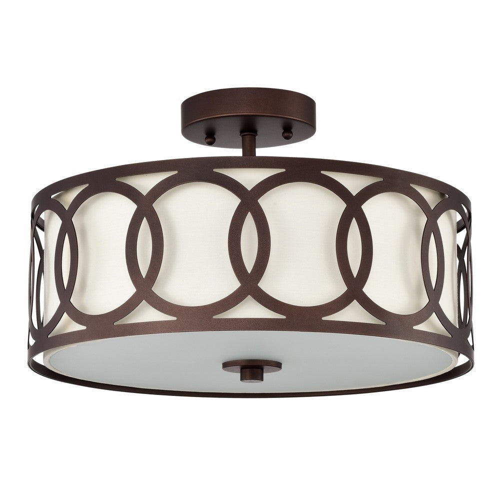 Chloe Lighting Bronx Transitional 3 Light Oil Rubbed Bronze Semi-Flush Ceiling Fixture 15’’ Wide CHL-CH2S415RB15-SF3