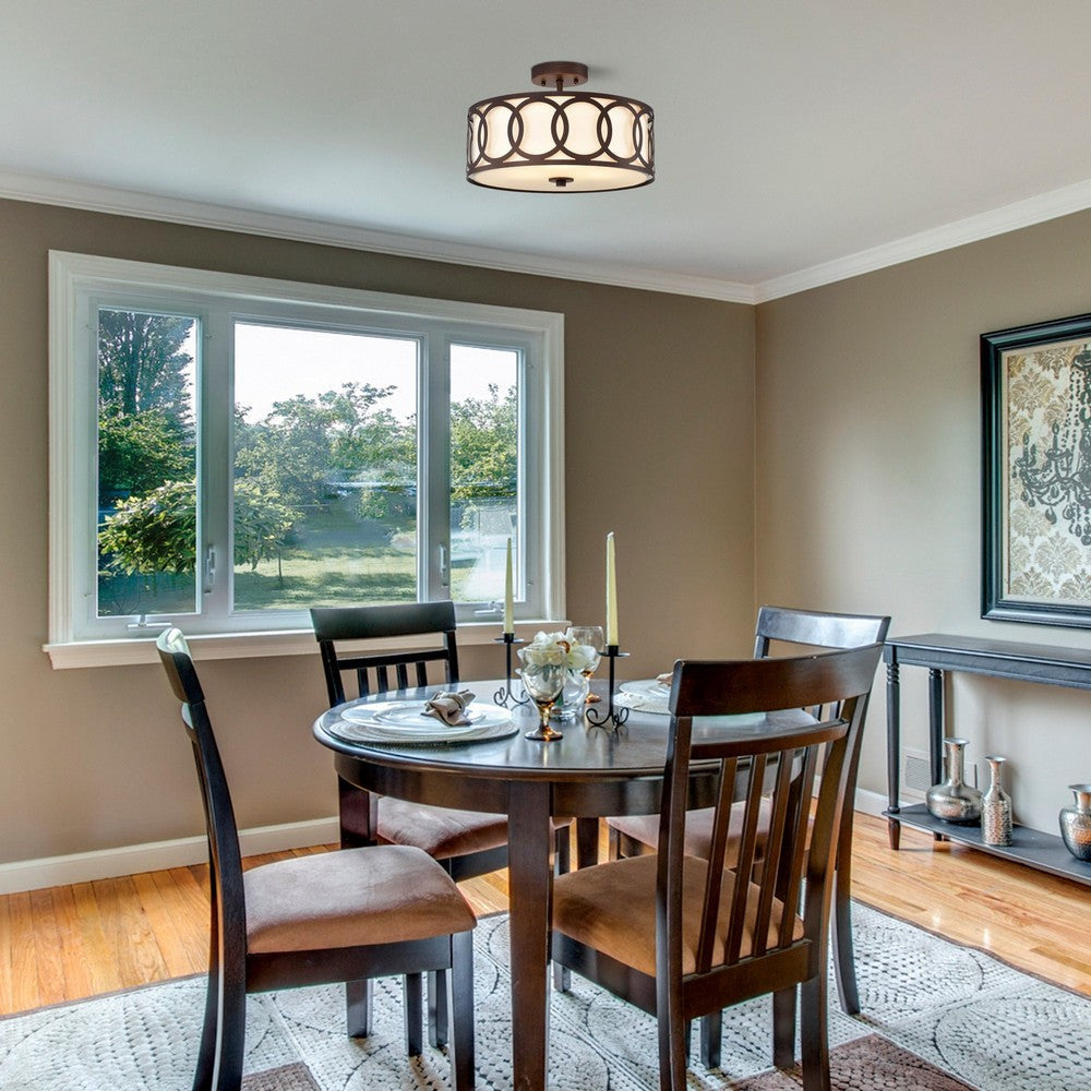Chloe Lighting Bronx Transitional 3 Light Oil Rubbed Bronze Semi-Flush Ceiling Fixture 15’’ Wide CHL-CH2S415RB15-SF3