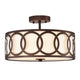 Chloe Lighting Bronx Transitional 3 Light Oil Rubbed Bronze Semi-Flush Ceiling Fixture 15" Wide