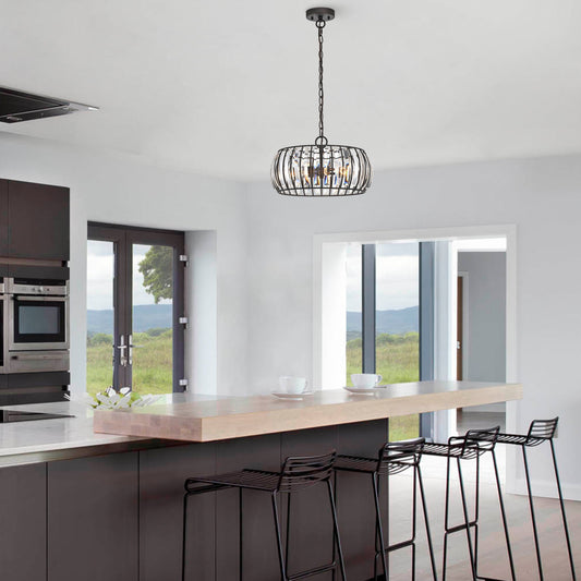 Lighting KENNEDY Transitional 3 Light Rubbed Bronze Ceiling Pendant Fixture 14" Width