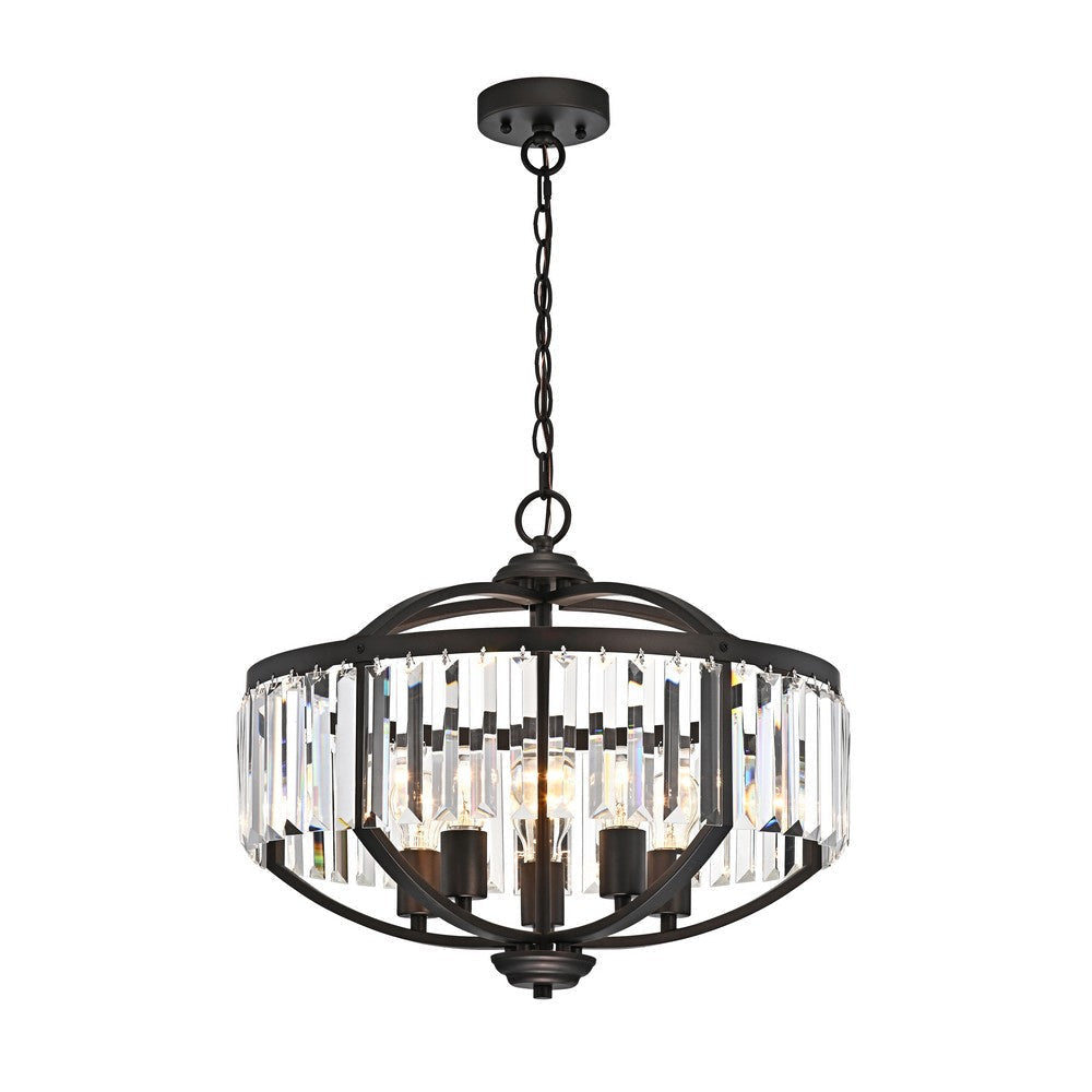 Lighting KENNA Transitional 5 Light Rubbed Bronze Ceiling Pendant Fixture 20’’ Width CHL-CH2S843RB20-UP5