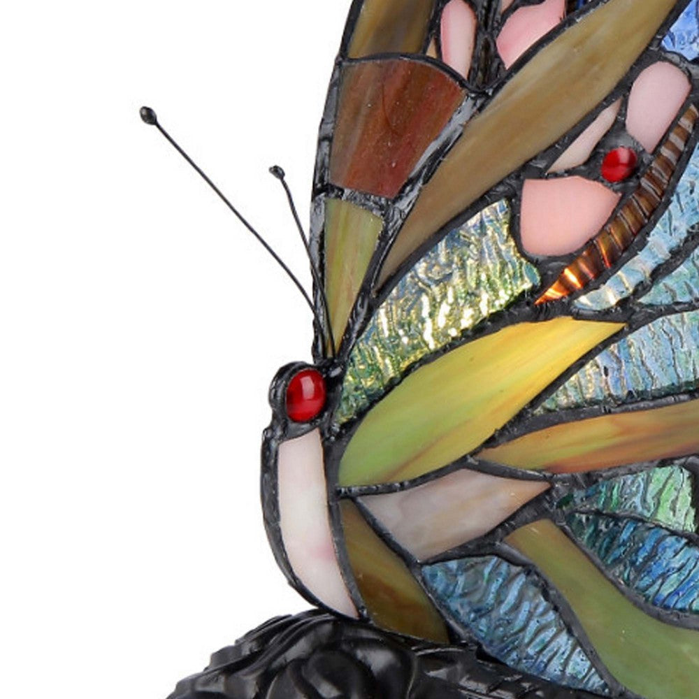 10 Inches Butterfly Desk Lamp with Molded Details Multicolor CHL-CH30300BM05-NL1
