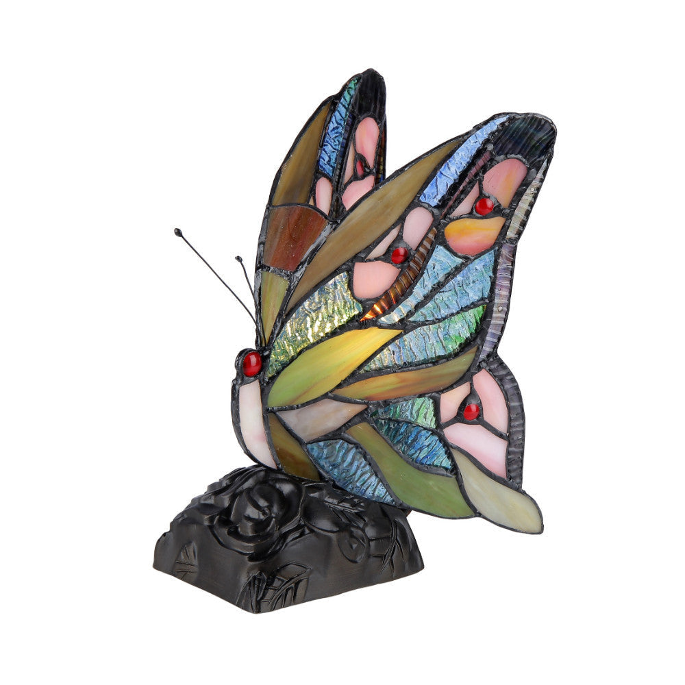 10 Inches Butterfly Desk Lamp with Molded Details, Multicolor