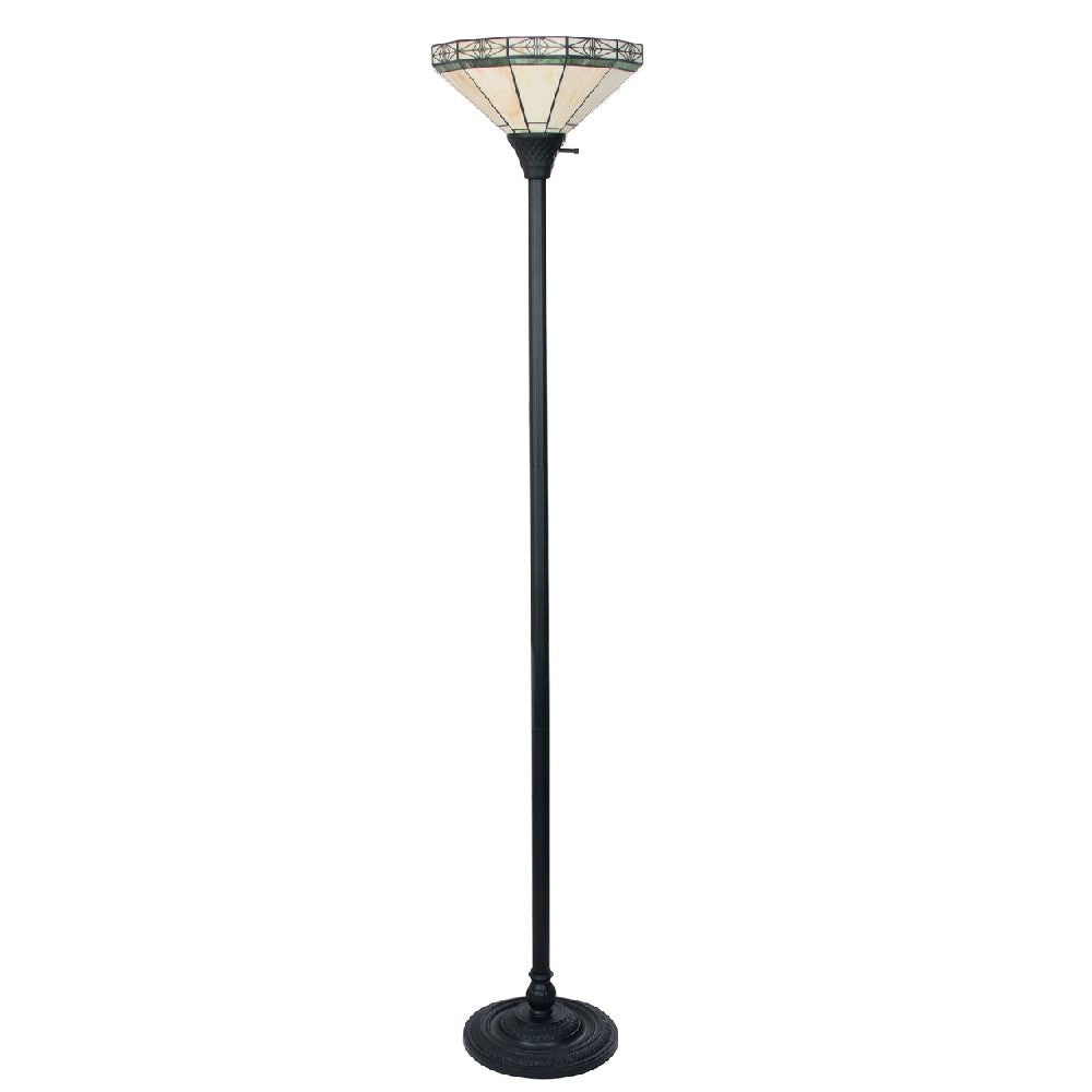 CHLOE Lighting BELLE Tiffany-style Mission Blackish Bronze 1 Light Torchiere Lamp 14’’ Shade CHL-CH31315MI14-TF1