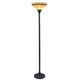 CHLOE Lighting BELLE Tiffany-style Mission Blackish Bronze 1 Light Torchiere Lamp 14" Shade