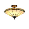 BELLE Tiffany-style 2 Light Mission Semi-flush Ceiling Fixture 16" Shade