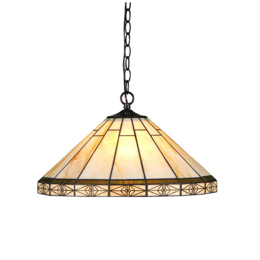 CHLOE Lighting BELLE Tiffany-style 2 Light Mission Ceiling Pendent 18" Shade