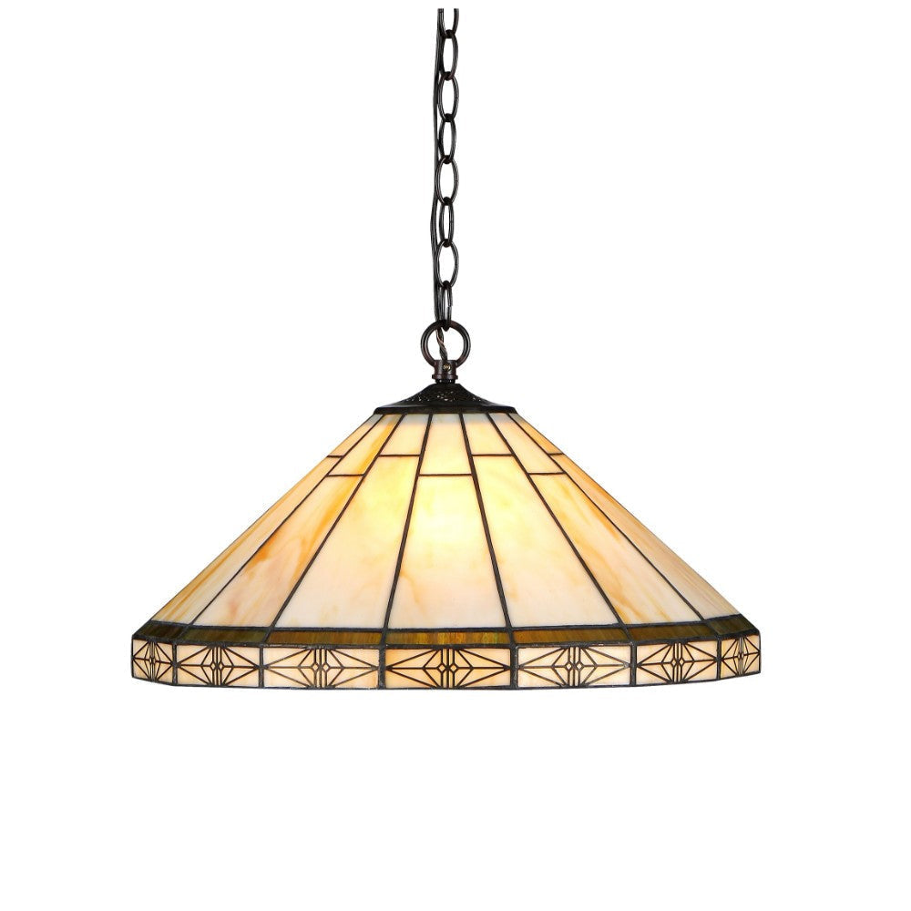 CHLOE Lighting BELLE Tiffany-style 2 Light Mission Ceiling Pendent 18" Shade