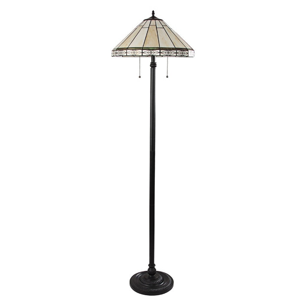CHLOE Lighting BELLE Mission Tiffany-style Blackish Bronze 2 Light Floor Lamp 18’’ Wide CHL-CH31315MI18-FL2