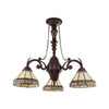 CHLOE Lighting BELLE Mission Tiffany-style Blackish Bronze 3 Light Mini Chandelier 21’’ Wide CHL-CH31315MI21-DC3