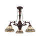CHLOE Lighting BELLE Mission Tiffany-style Blackish Bronze 3 Light Mini Chandelier 21’’ Wide CHL-CH31315MI21-DC3