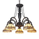 CHLOE Lighting BELLE Tiffany-style 5 Light Mission Large Chandelier 27" Wide