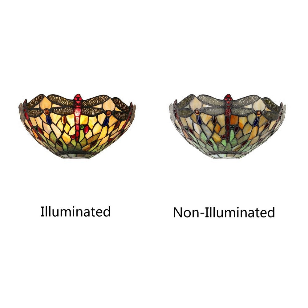 CHLOE Lighting ANISOPTERA PURITY Dragonfly-Style 1-Light Black Finish Wall Sconce 12’’ Wide CHL-CH32825DB12-WS1