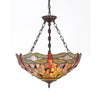 ANISOPTERA PURITY Tiffany-style 3Light Dragonfly Inverted Ceiling PendantFixture