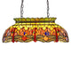 Dragonfly Accent Tiffany Style Glass Ceiling Pendant, Multicolor