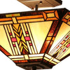 Inverted Tiffany Style Glass Ceiling Fixture Multicolor CHL-CH33291MS14-UF2