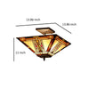 Inverted Tiffany Style Glass Ceiling Fixture Multicolor CHL-CH33291MS14-UF2