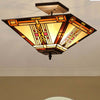 Inverted Tiffany Style Glass Ceiling Fixture, Multicolor